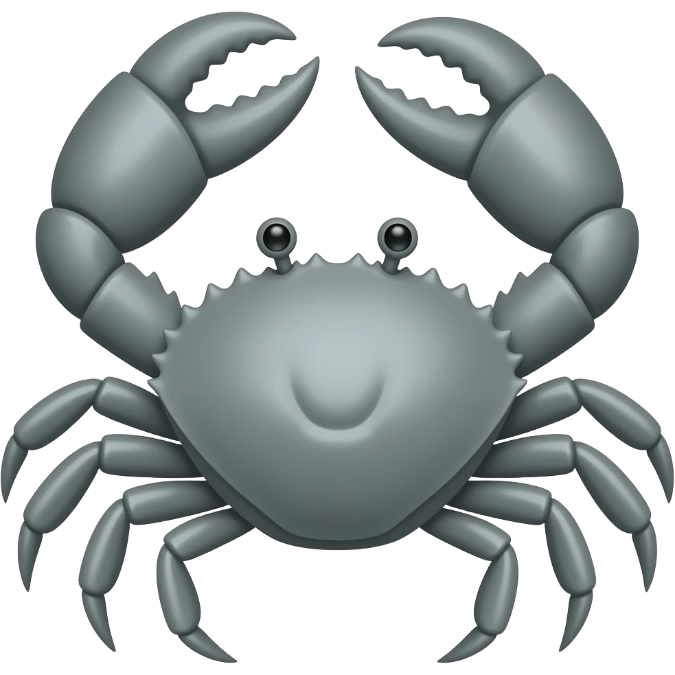 A gray crab with a tent on its back emoji