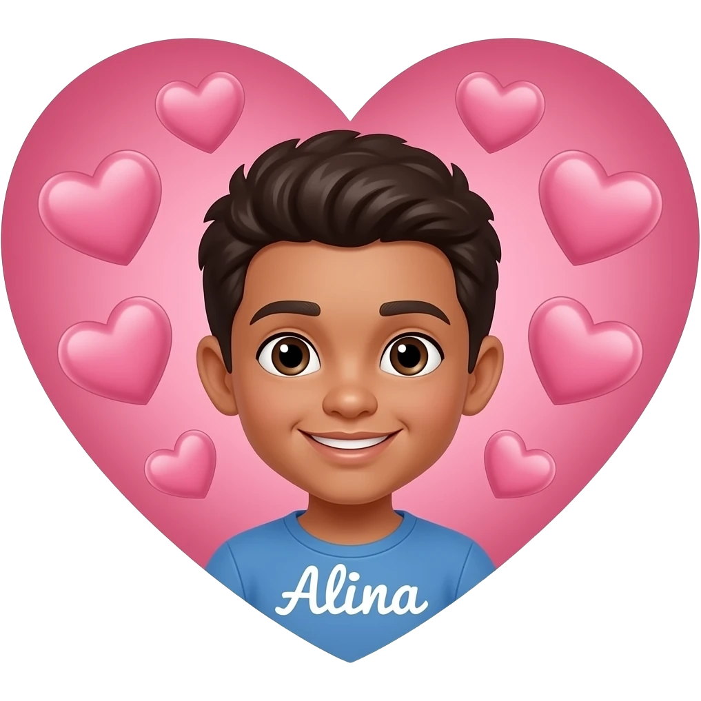 Garçon. Avec des cœur autour et dans le cœur y’a écrit Alina emoji