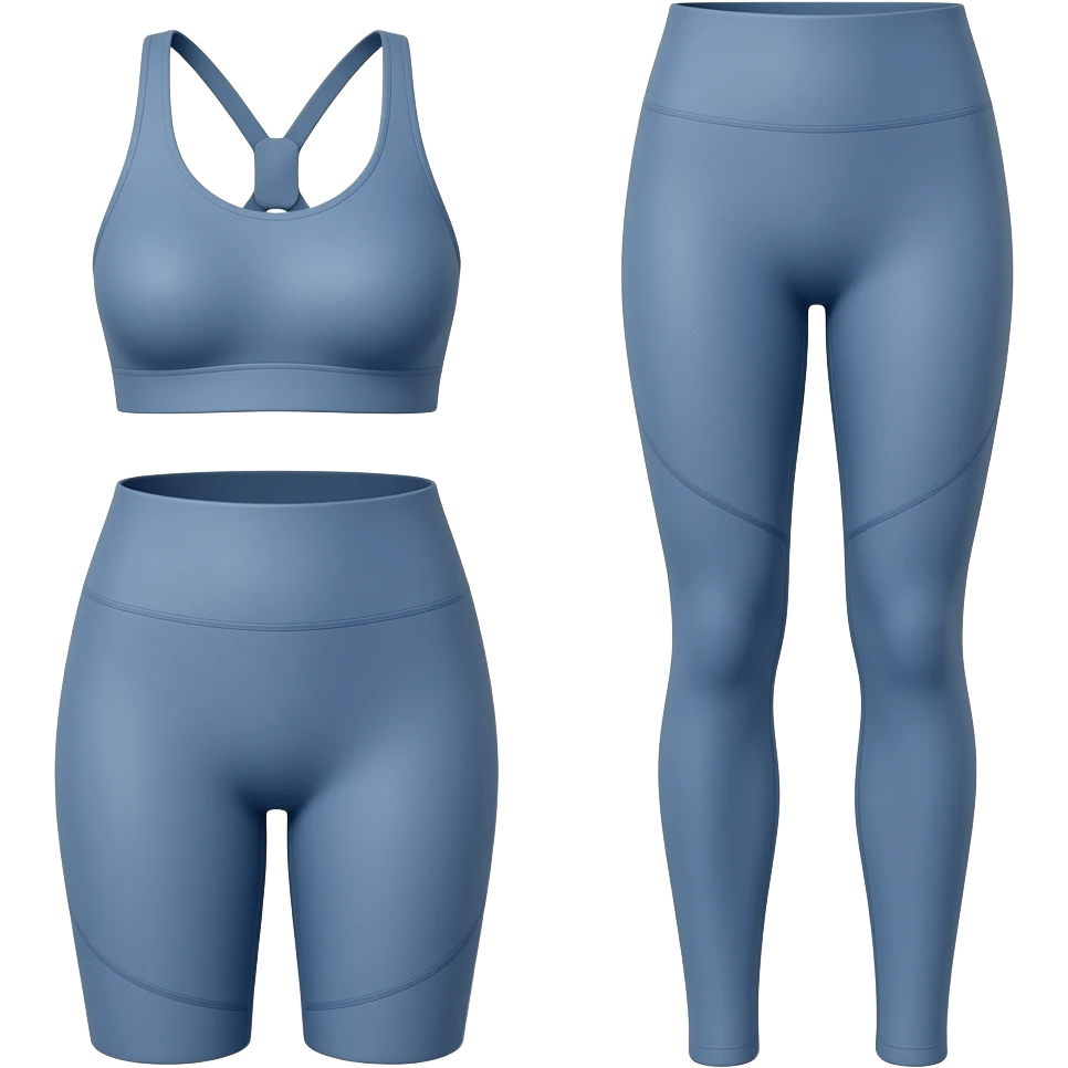 Navy blue pilates leggings and bra emoji