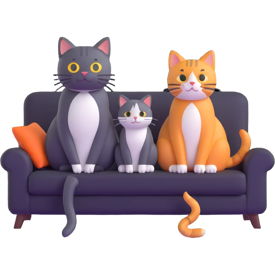 cat sitting next to person on sofa emoji
