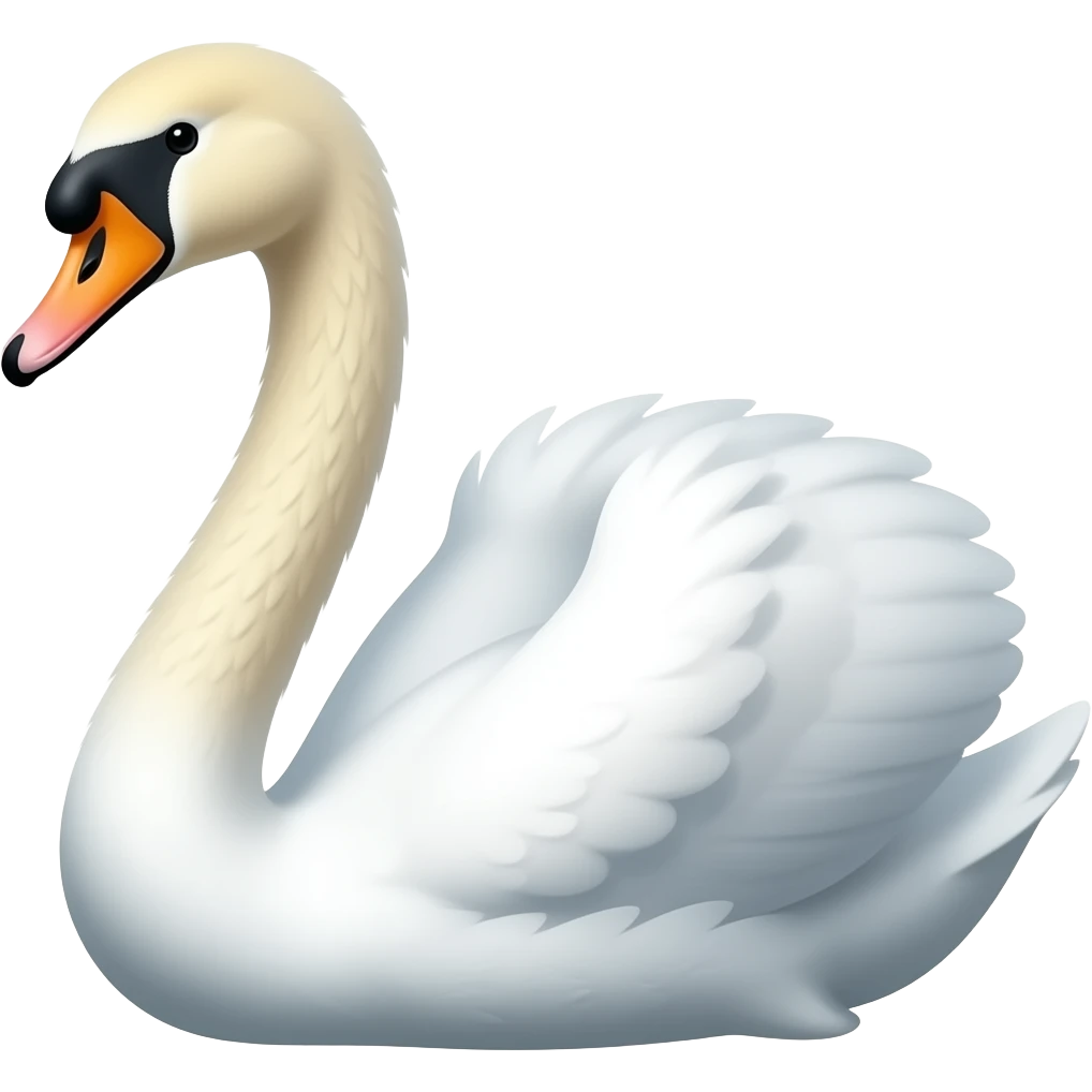 kuğu ve yanında boyun emojisi emoji