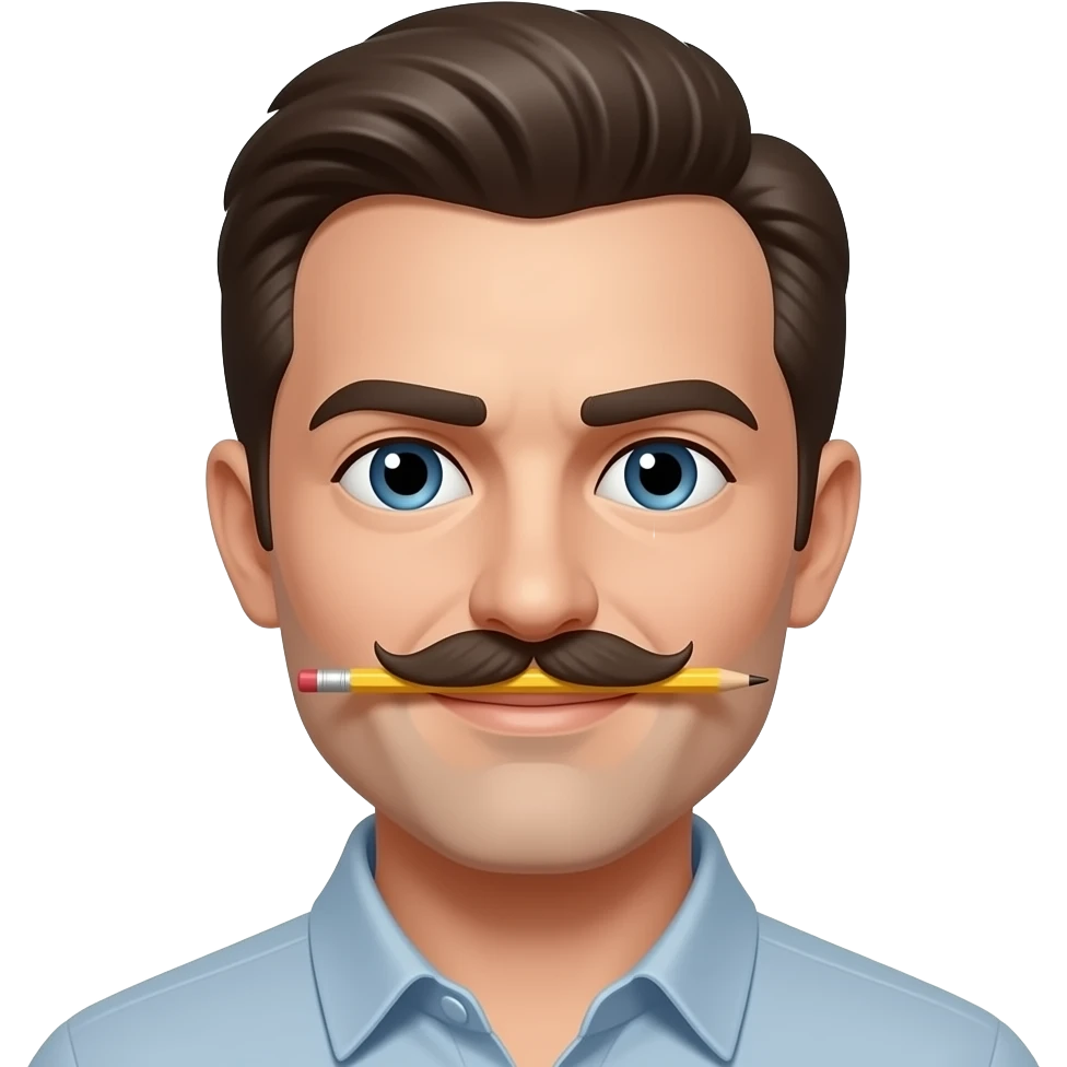 A man with a pencil mustache emoji