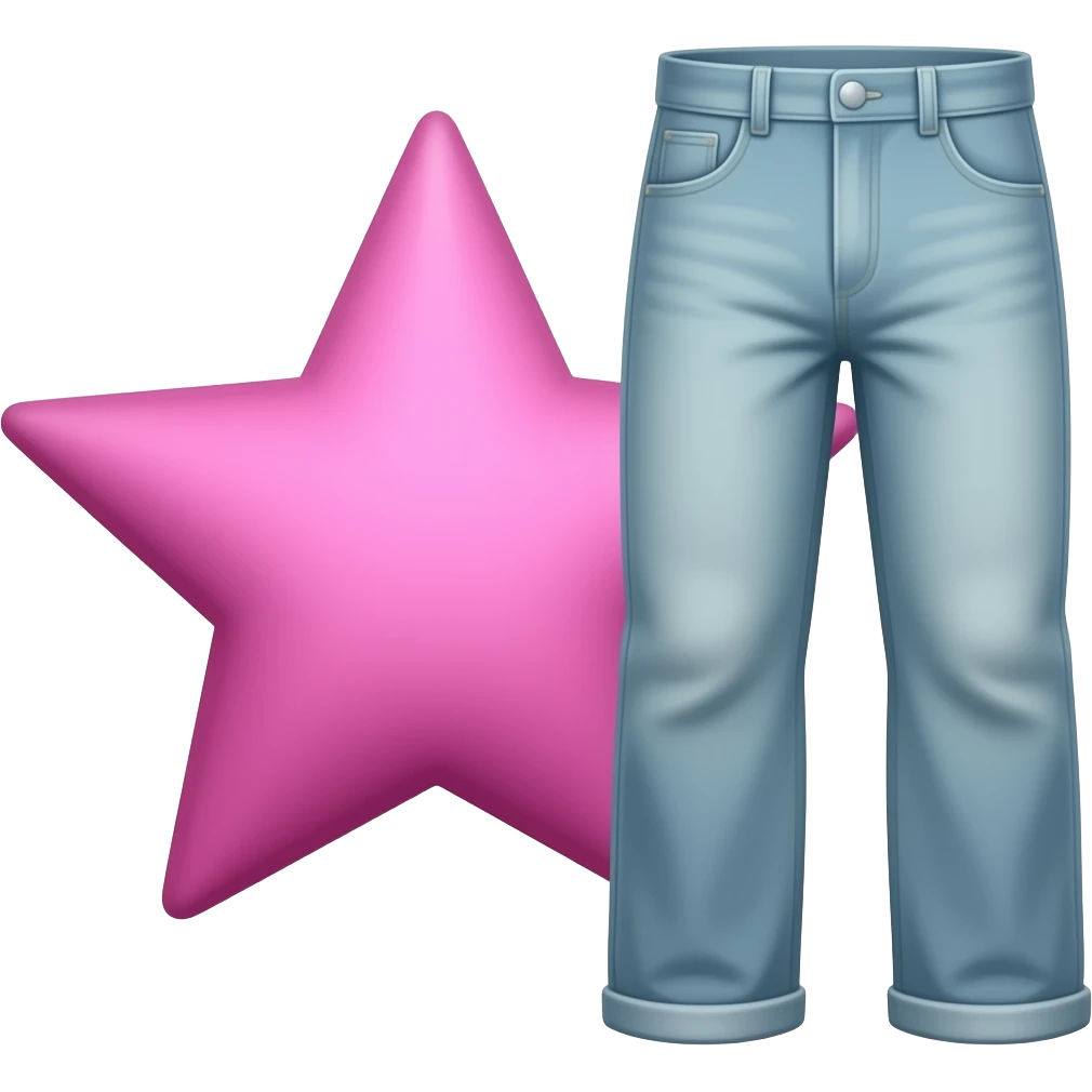 pink star and pants together emoji