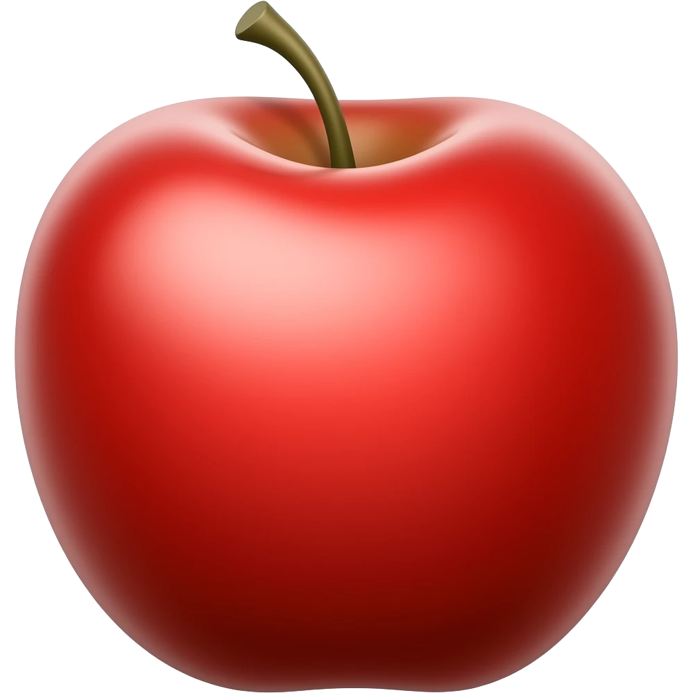 a red apple, cartoon emoji