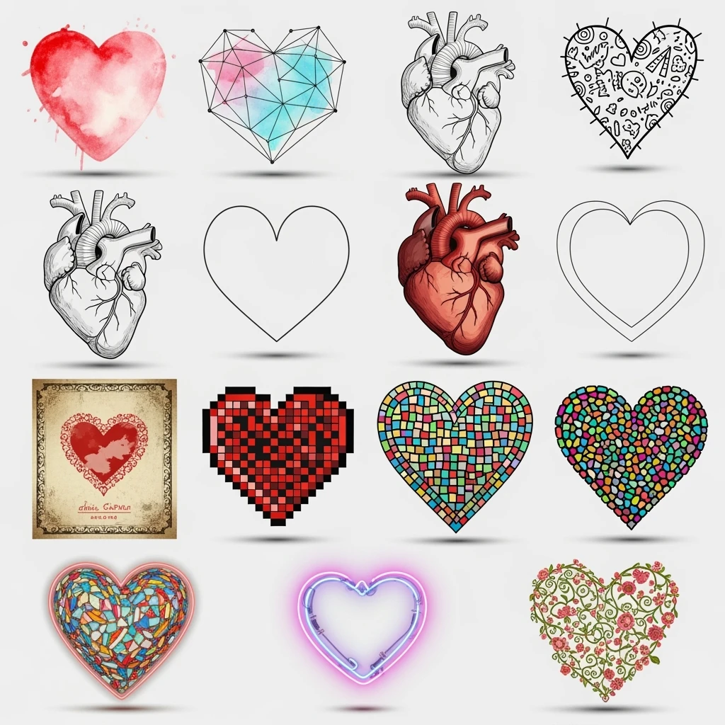 show more heart style emoji