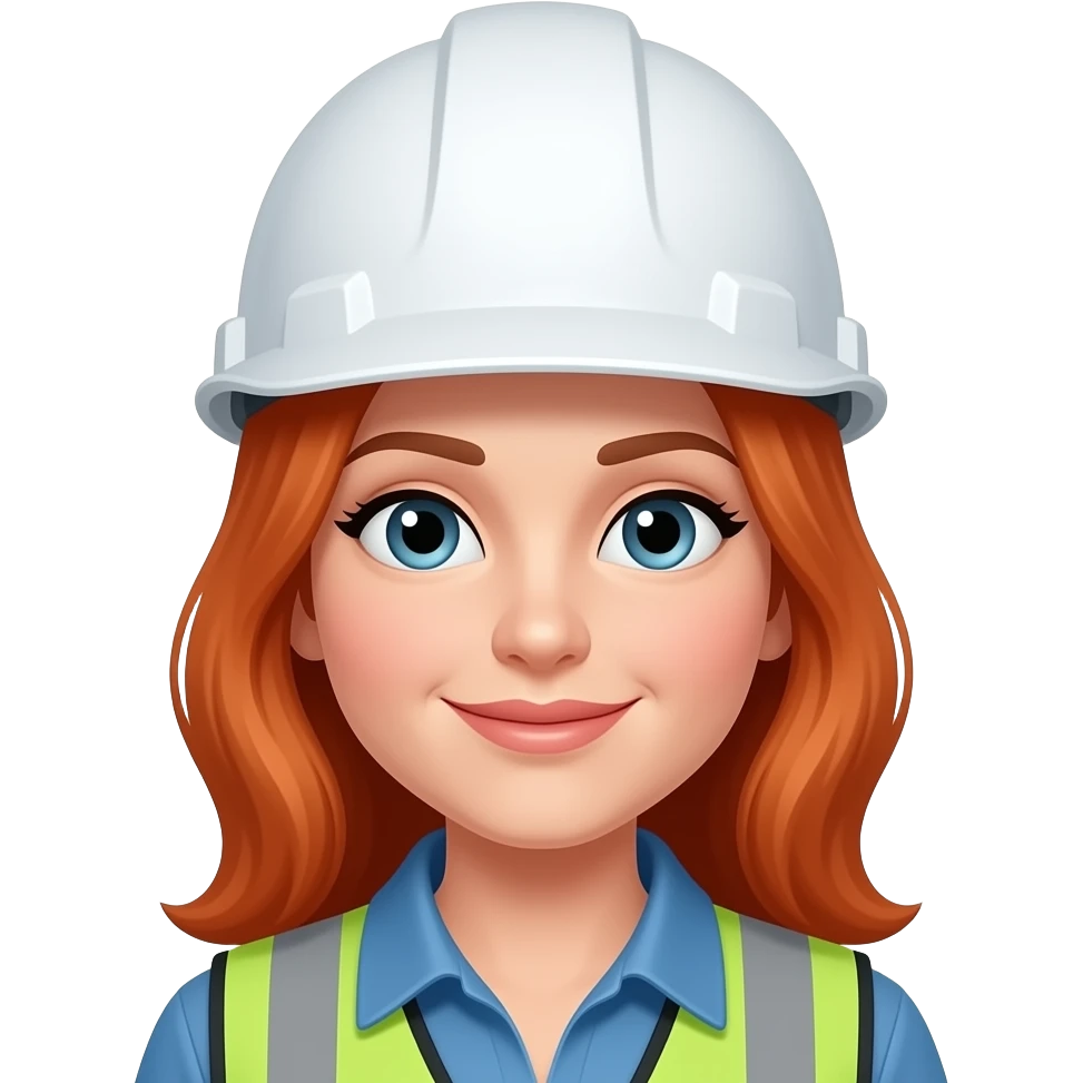 Ingeniera industrial pelirroja mujer con casco emoji