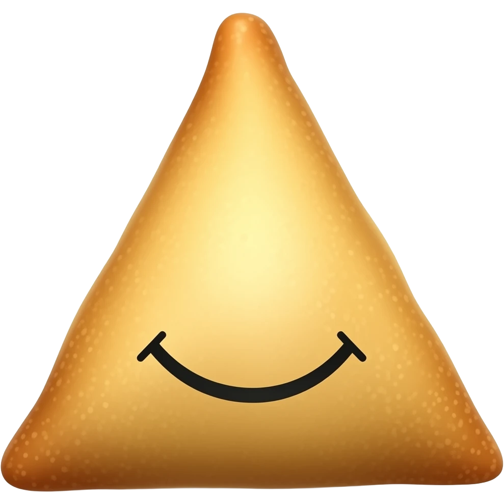 Samosa with black smile emoji
