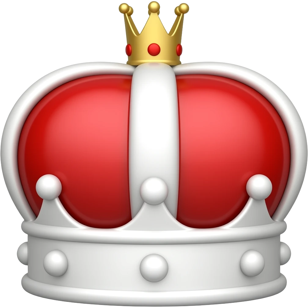 red and white crown emoji