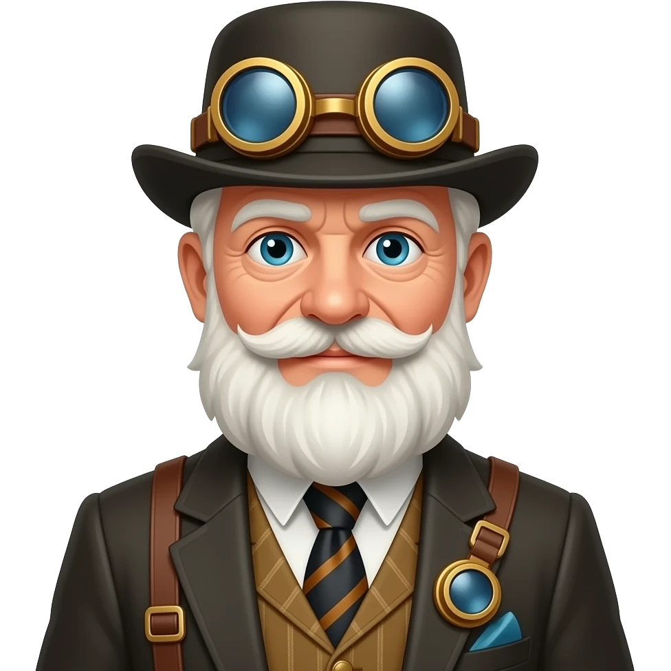 grand pa with steampunk dress and hat half body emoji