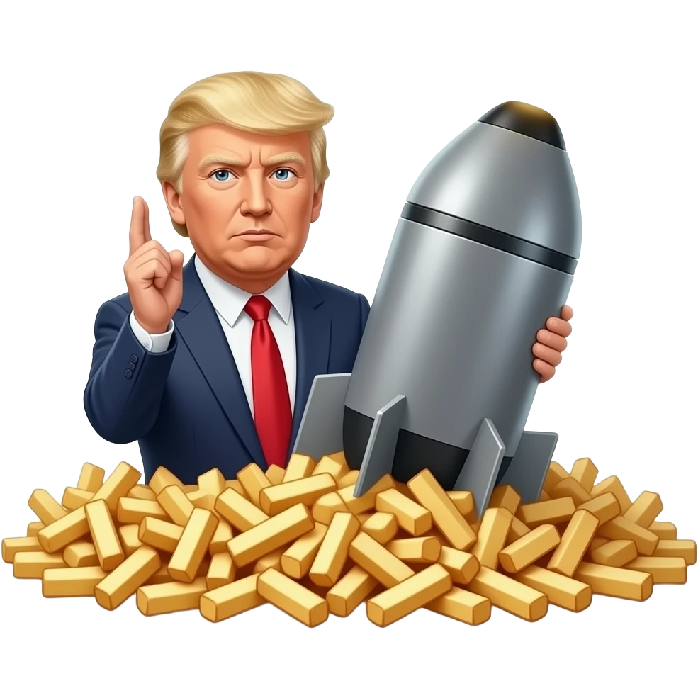 Poutine président des états unis qui lance un bombr grosse emoji