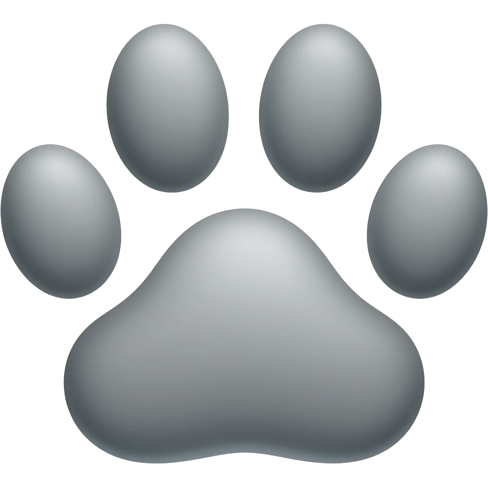 Gray wolf paw print emoji