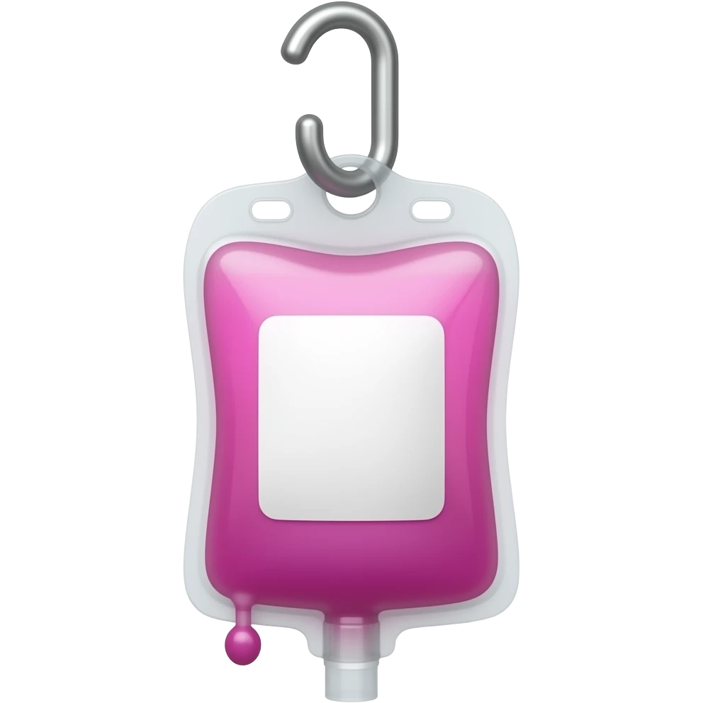 Bright Pink IV Bag on hook emoji