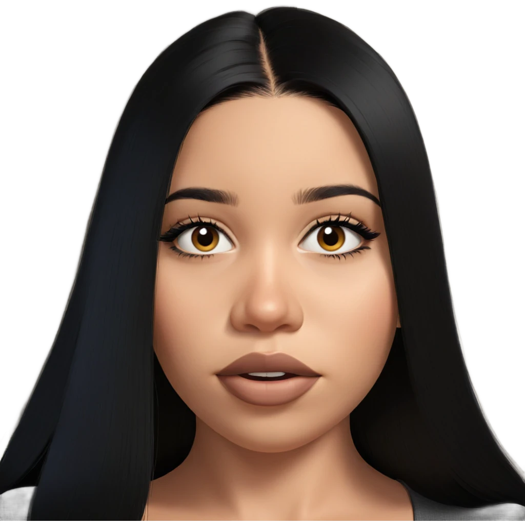 girl with black hair portrait emoji
