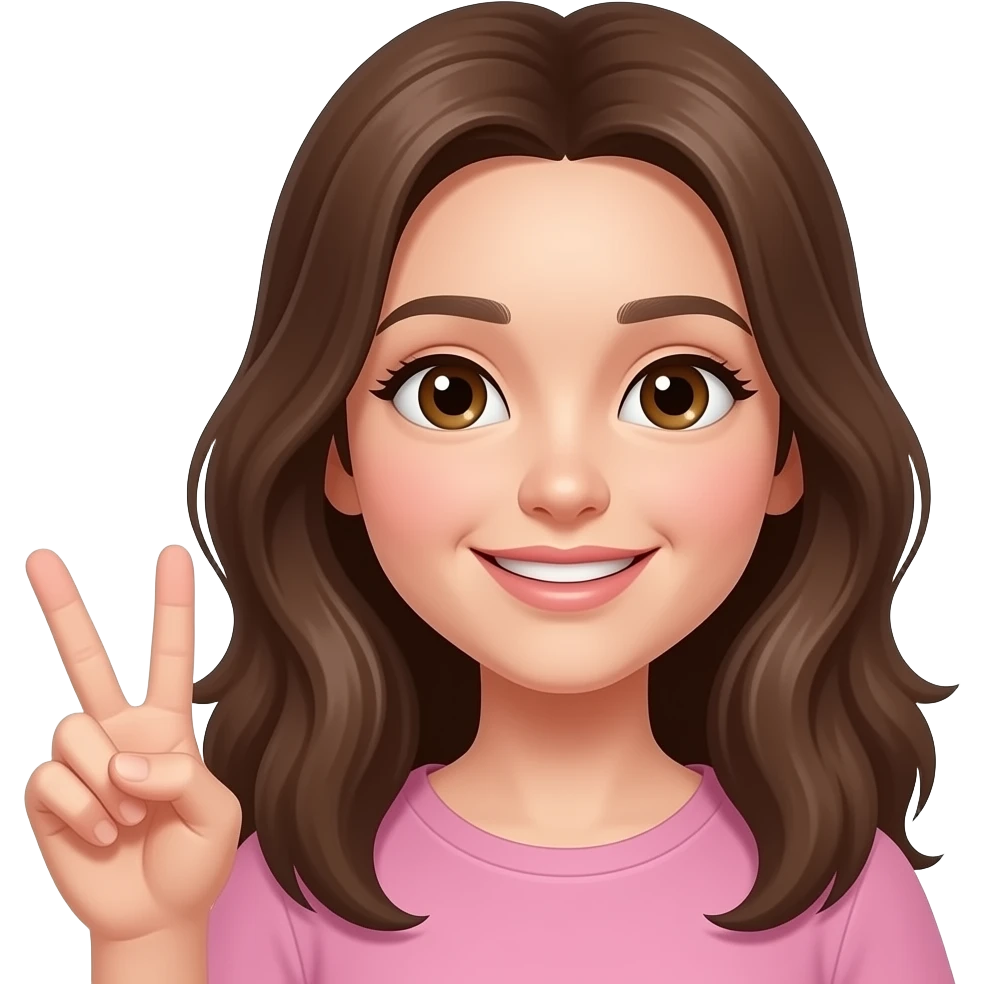Girl vagina shape victory sign emoji