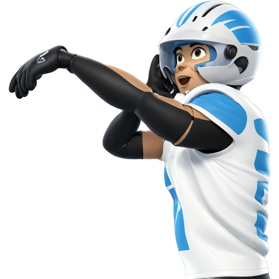 boy in helmet with gloves emoji
