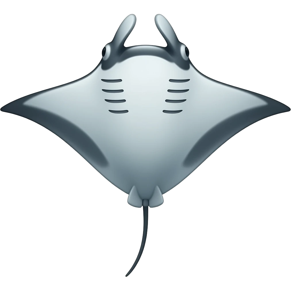 The top of a manta ray swimming emoji