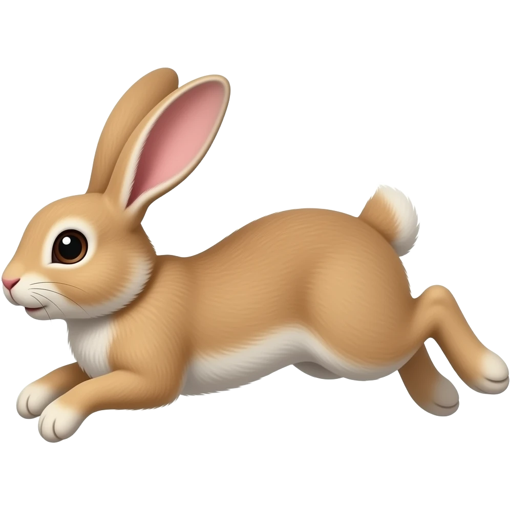Rabbit with four feet on the floor and it's jumping emoji