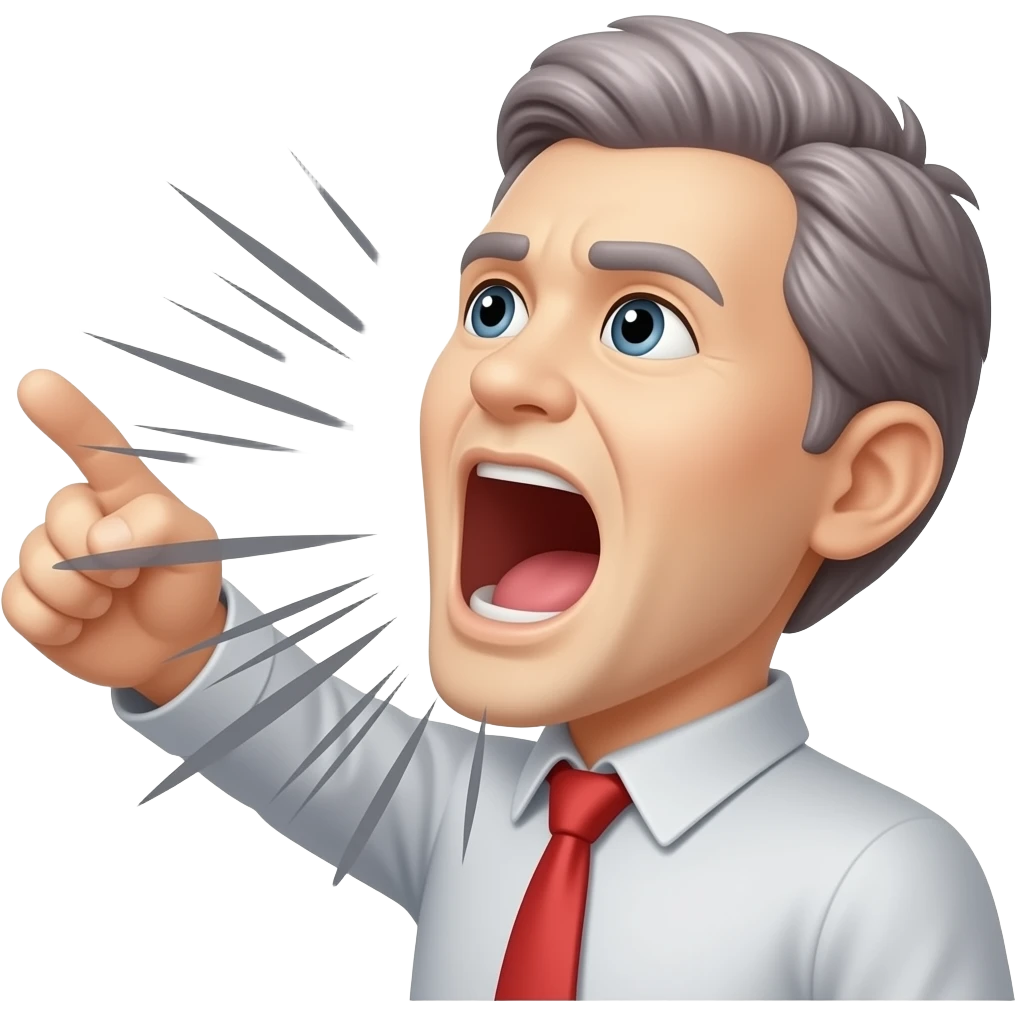 muchas lineas apuntando a el lado derecho como si alguien gritara emoji