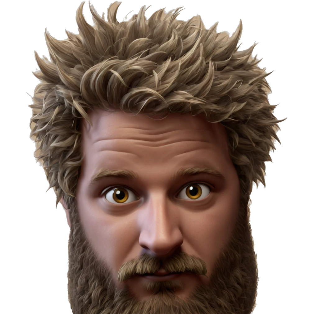 realistic portrait of bearded man emoji