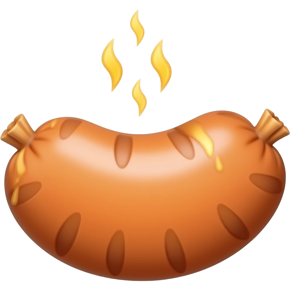 A sausage with sizzle marks emoji