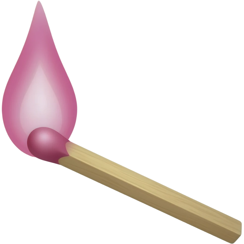 match stick with flame but make the flame pink emoji