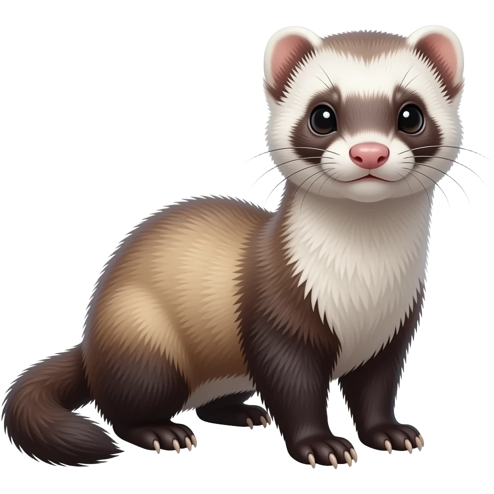 realistic ferret-weasel-snow-ermine-panda-hybrid-animal-creature emoji