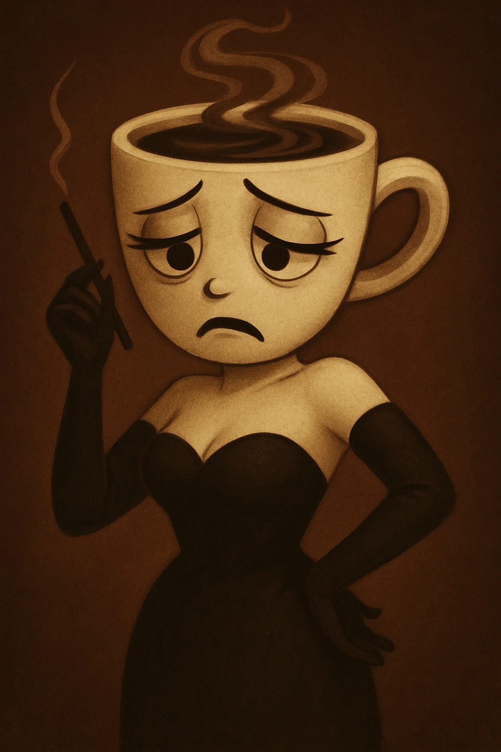 Edit the character in the reference image to have a sad expression while keeping the original style, outfit, and colors exactly as in the reference image. emoji
