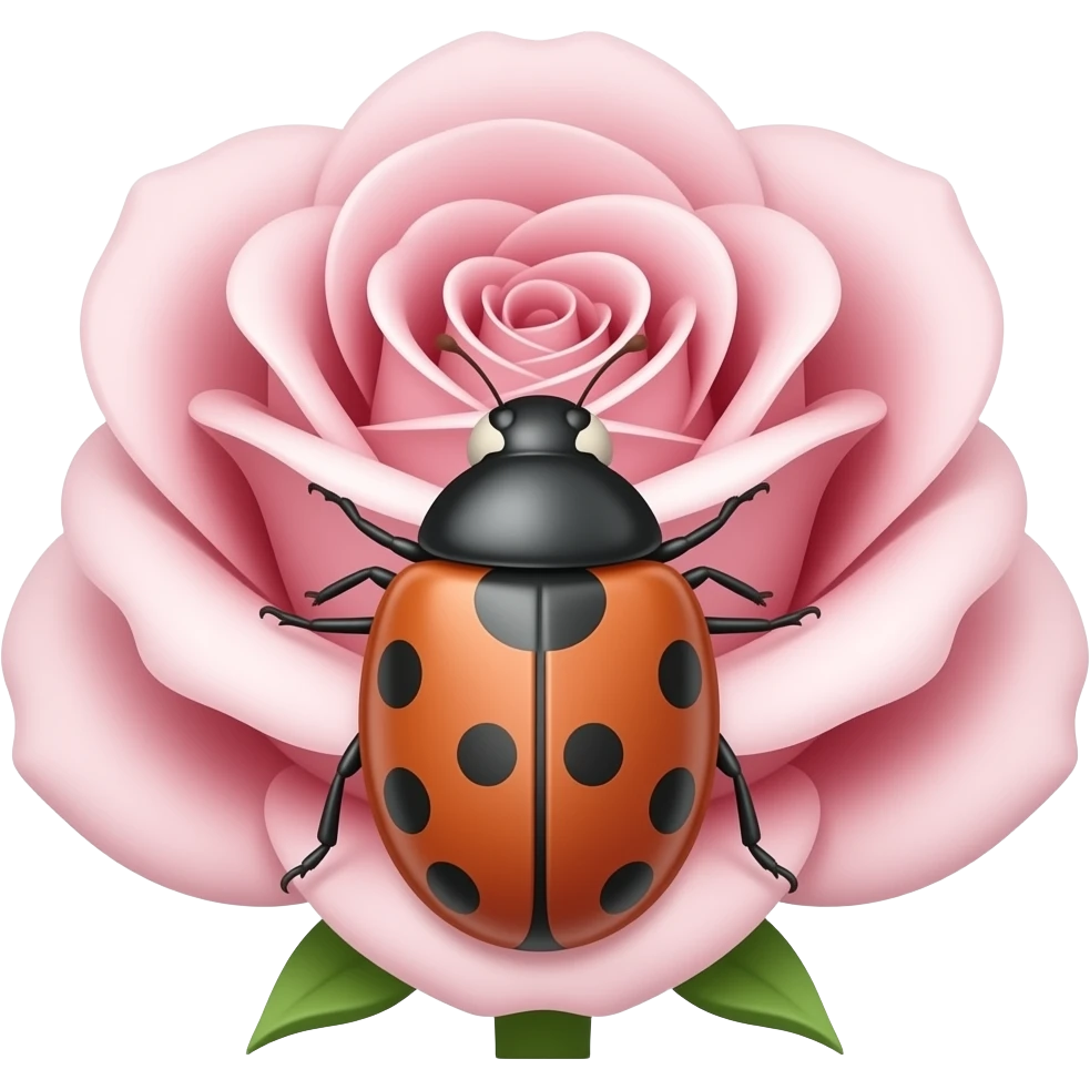 bug on big rose emoji