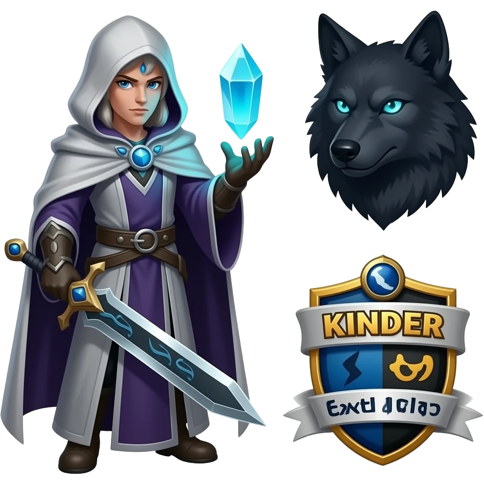 Erstelle mir 5 Discord Emojis die thematisch zu World of Warcraft und der Gilde „Kinder der Nacht“ passen. emoji