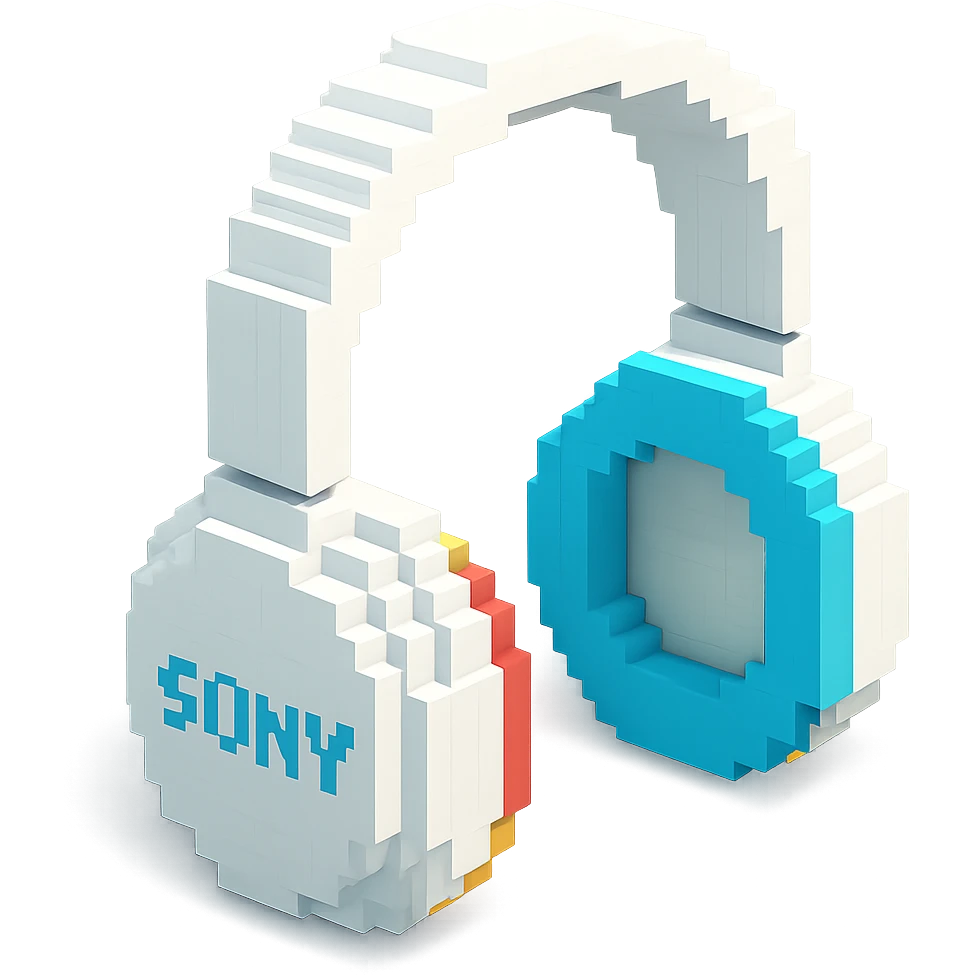 full-size white Sony headphones emoji