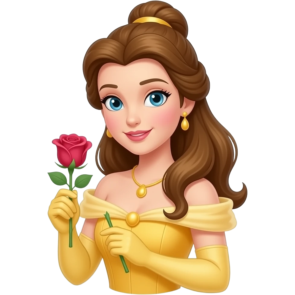 princess belle holding rose emoji