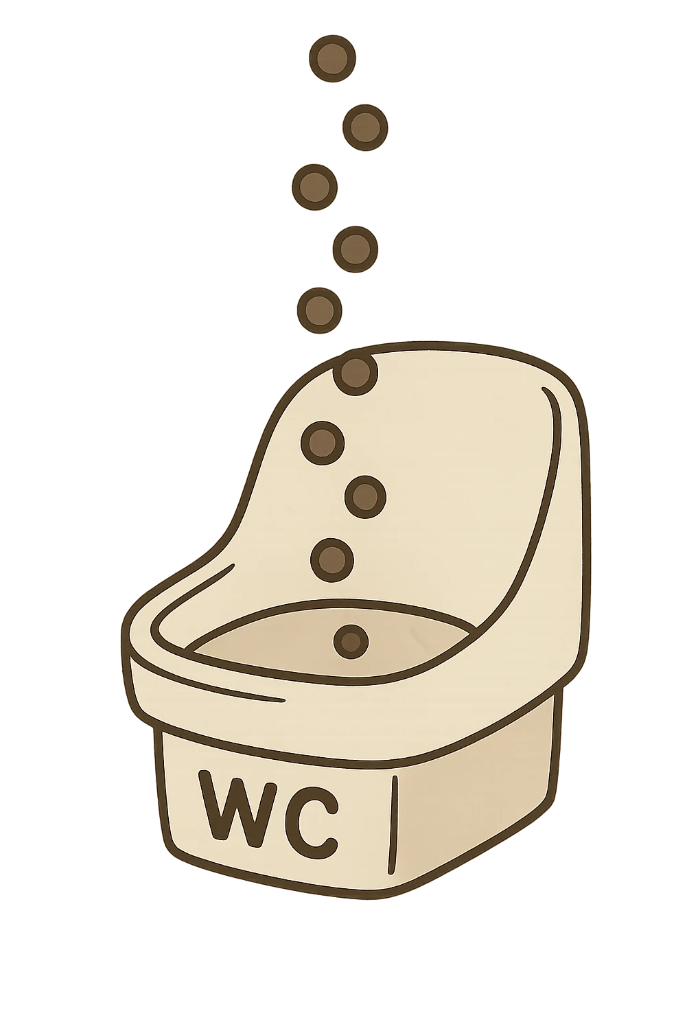 wc dentro cui cadono feci di animale a pallini emoji