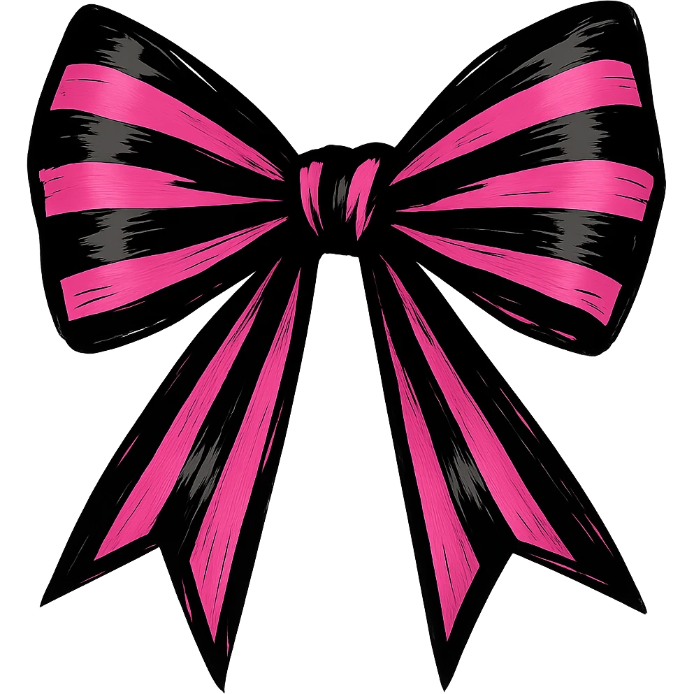 emo bow, black and pink, expressive and stylish, remove background emoji