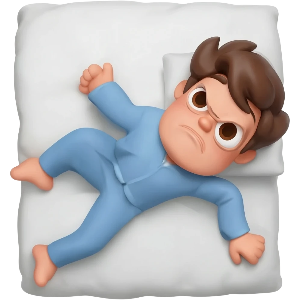 Lying in bed bed in funny position emoji