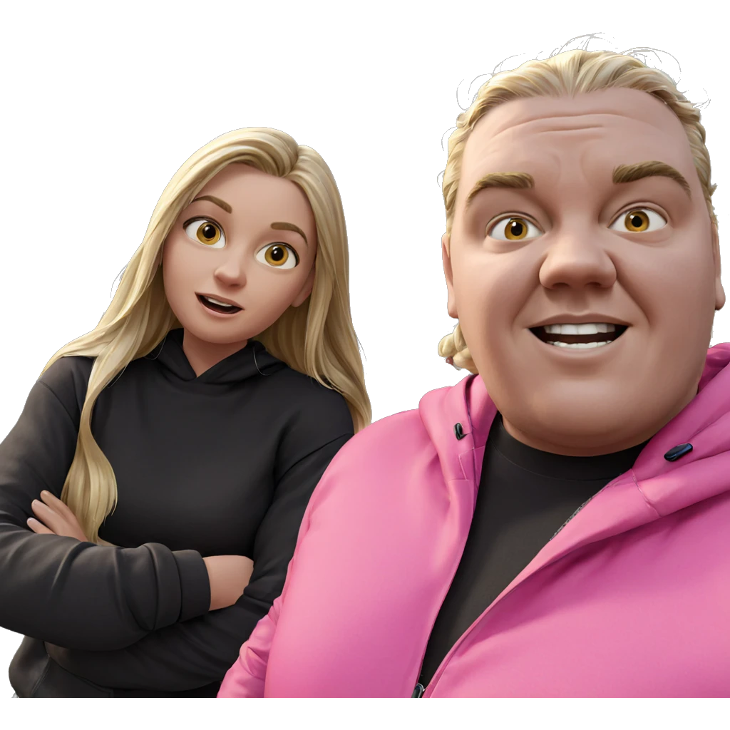 blonde girl with boy outdoors emoji