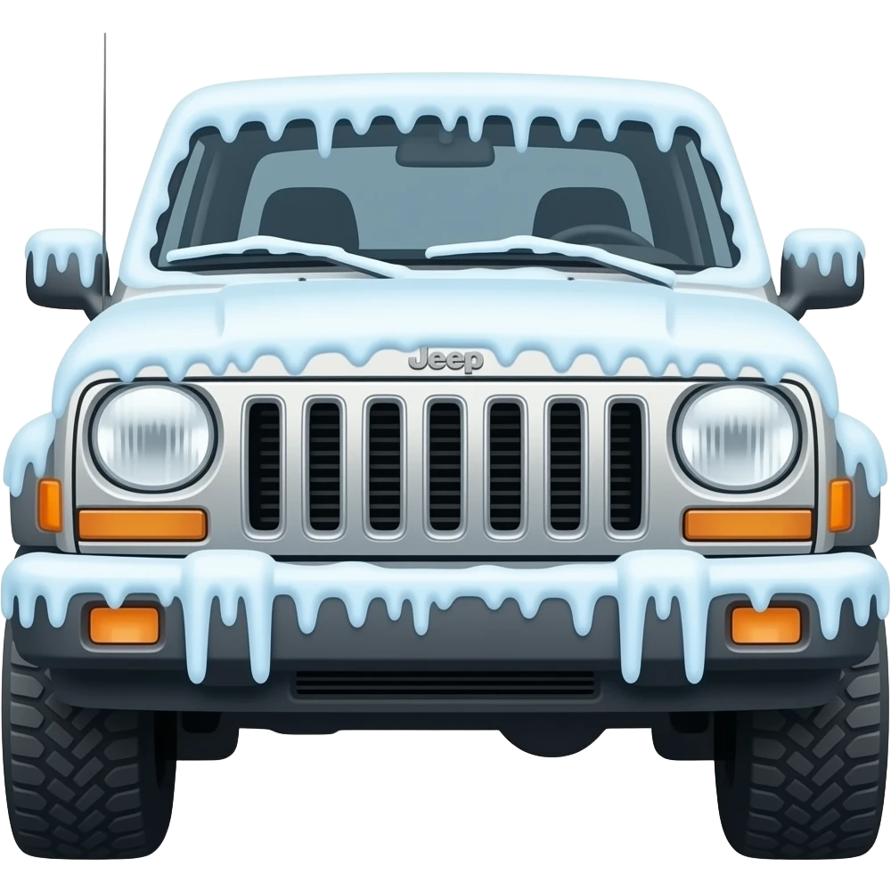 Jeep XJ but make it look cold or frtosty emoji
