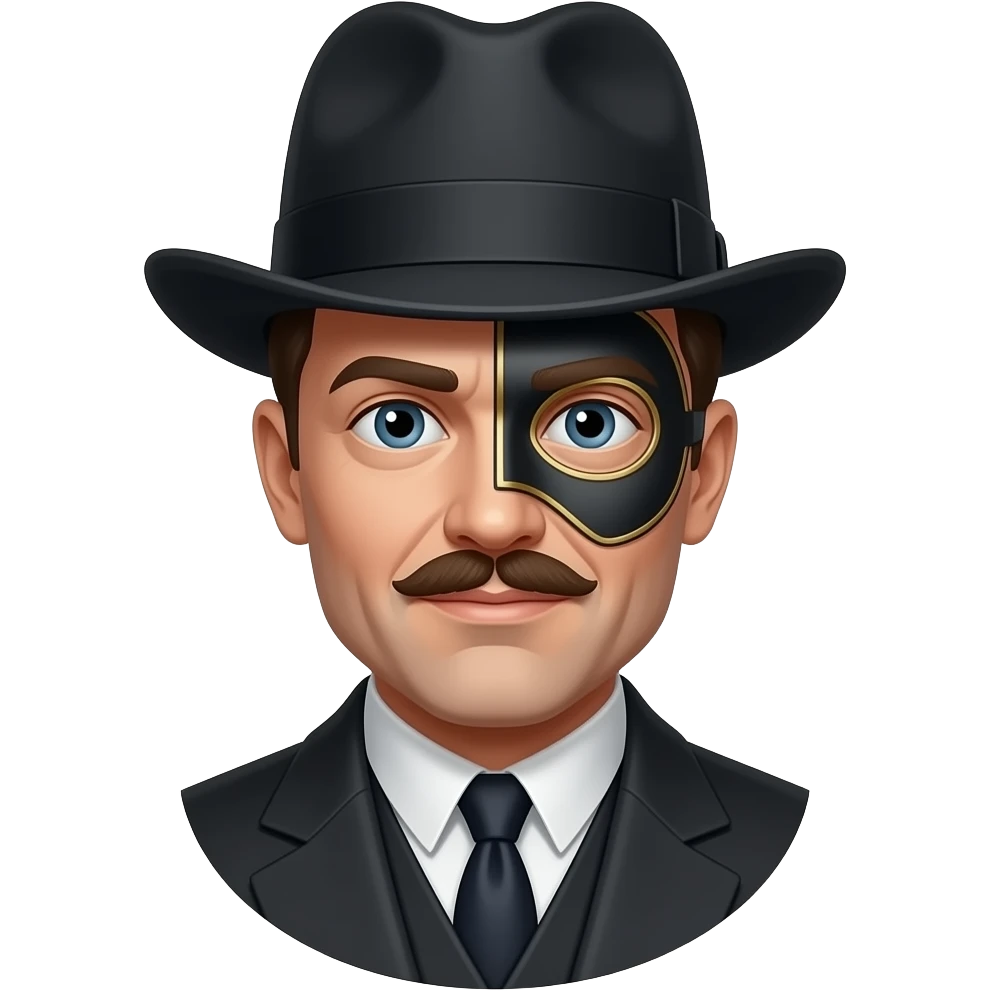 boardwalk empire, richard harrow, with half mask emoji
