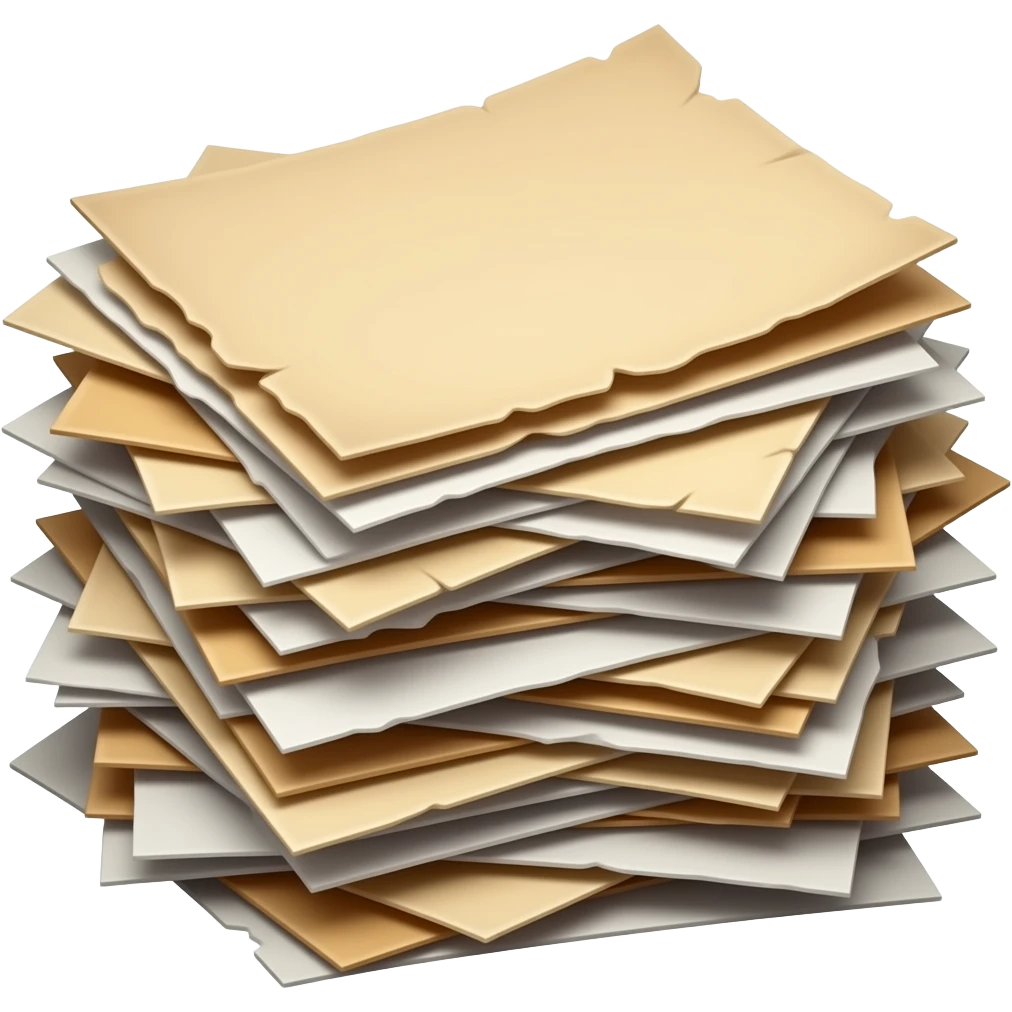 A pile of torn and old paper and files emoji