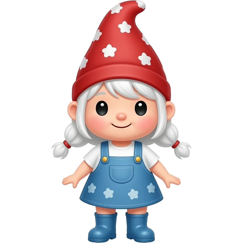 cute kawaii gnome girl dress wellies chubby shy  happy emoji