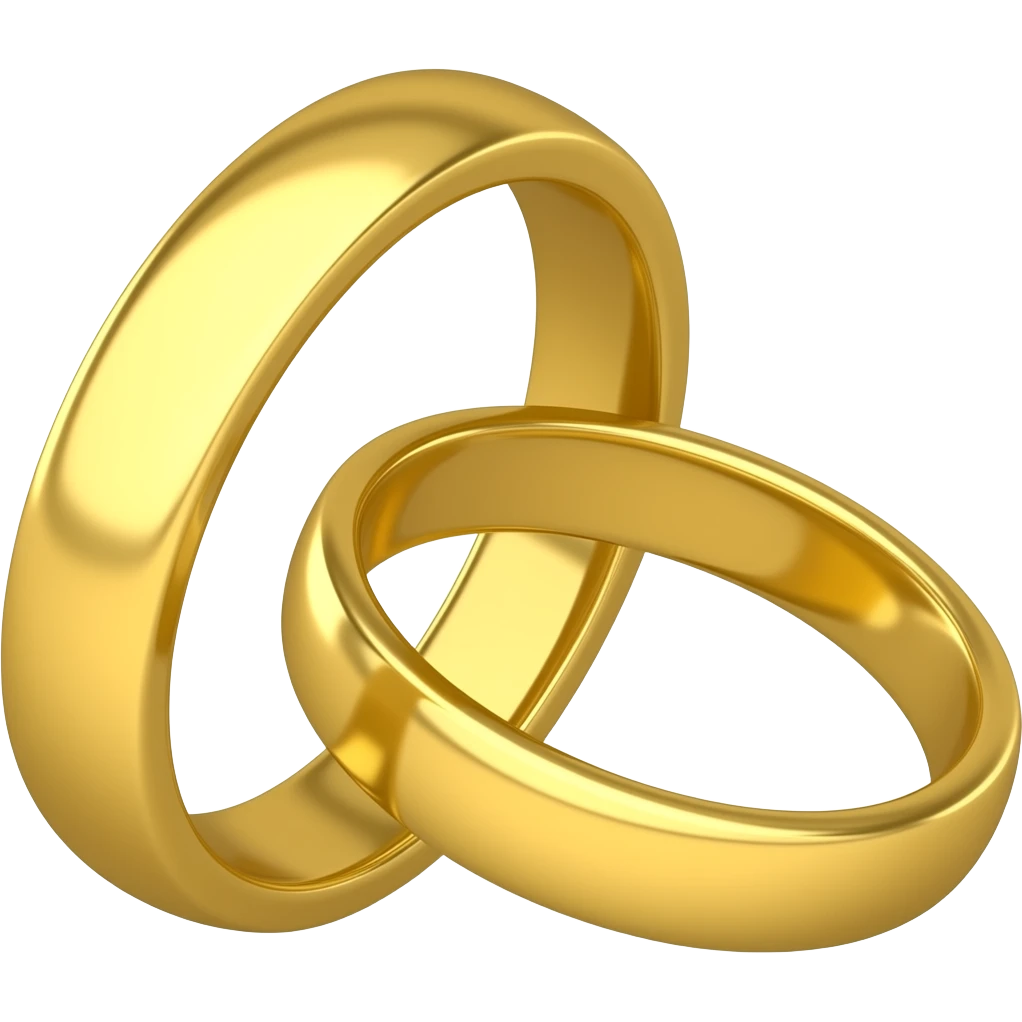 Dos anillos de boda entrelazados emoji