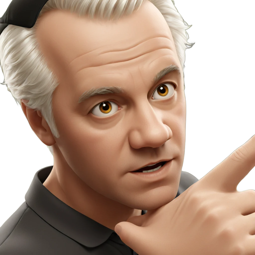 realistic portrait of white-haired boy emoji