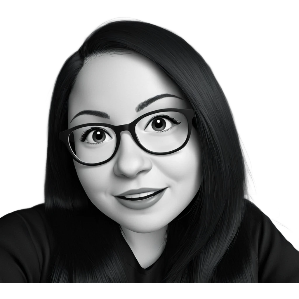 smiling girl in monochrome emoji