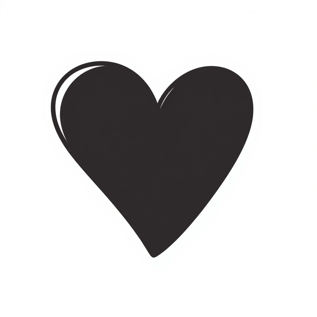heart symbol representing the concept of love, hand drawn doodle style emoji