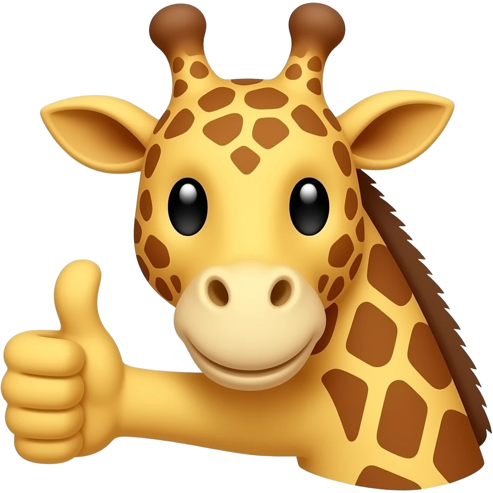 Einfacher Giraffenkopf mit daumenhoch emoji