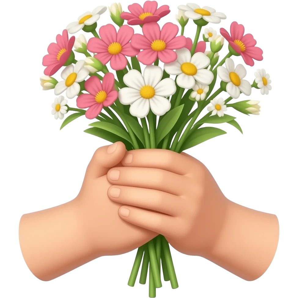 ellerde çiçek emoji