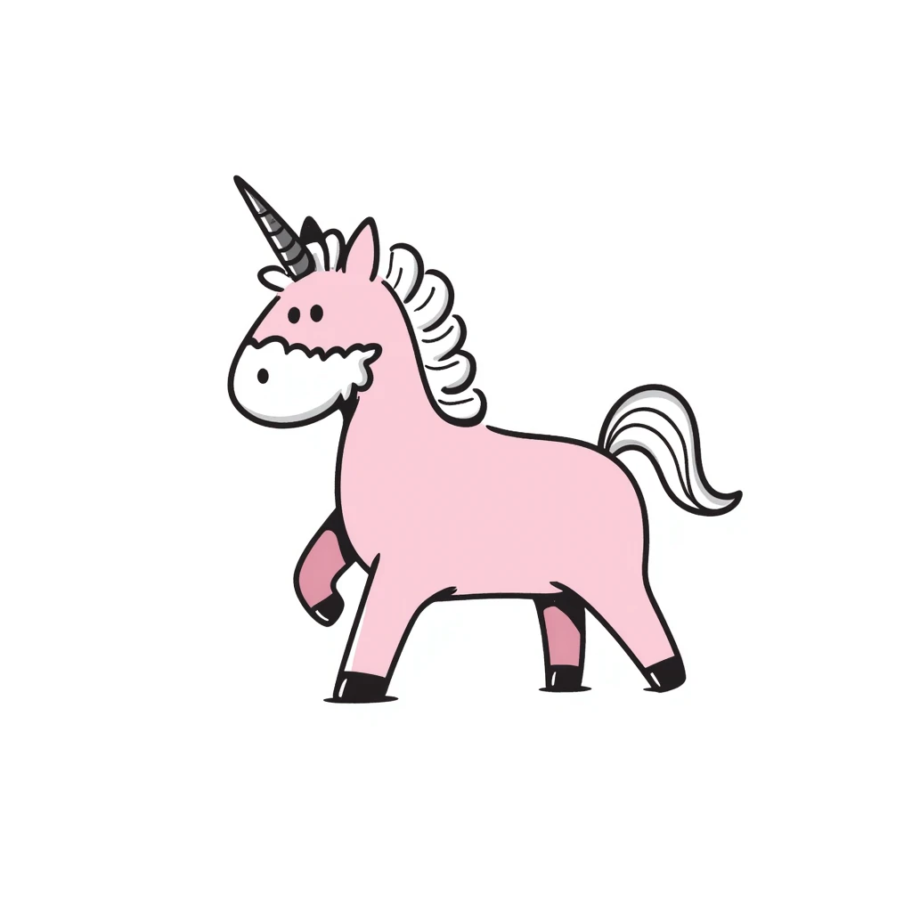 Bearded pink unicorn emoji