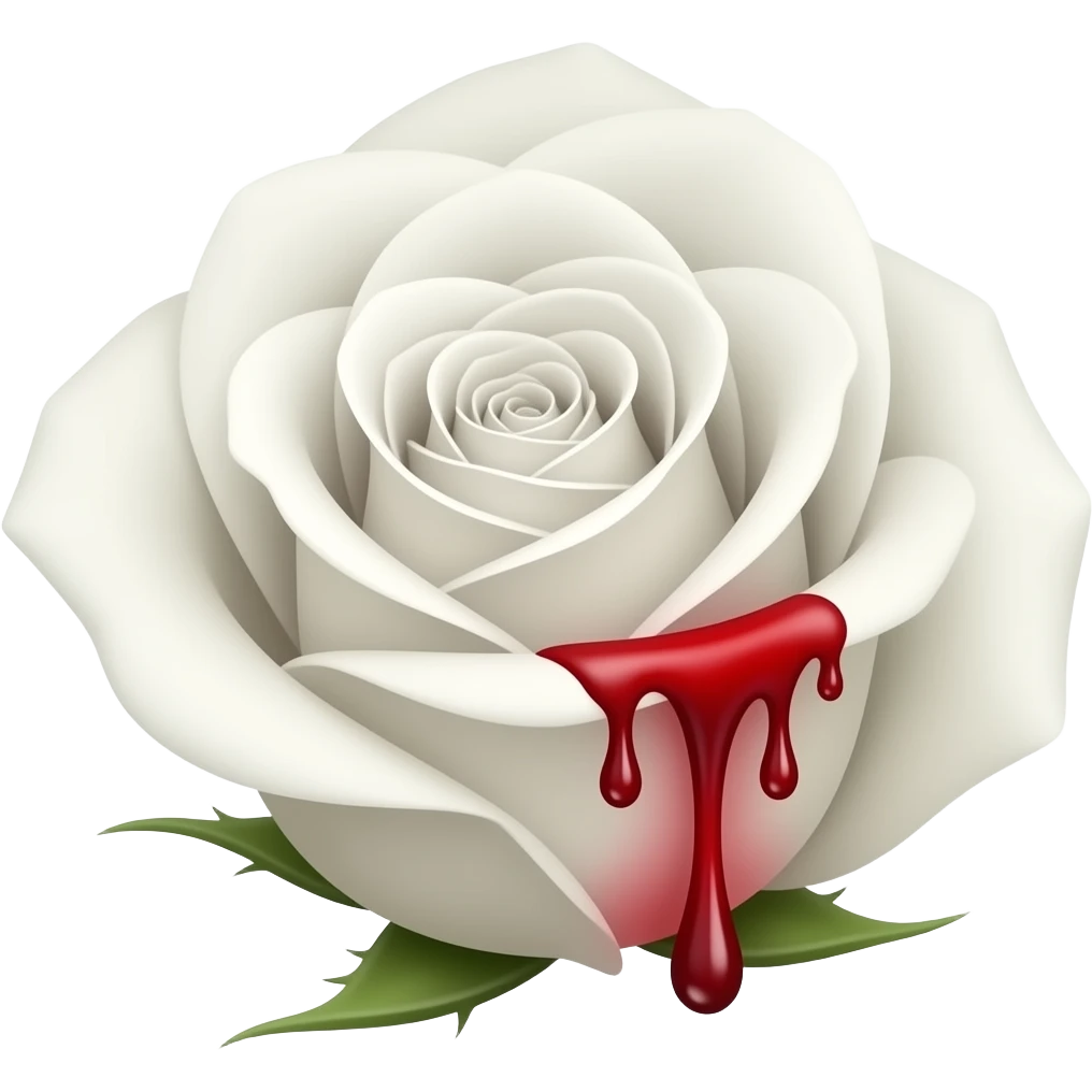 Bleeding white  rose emoji