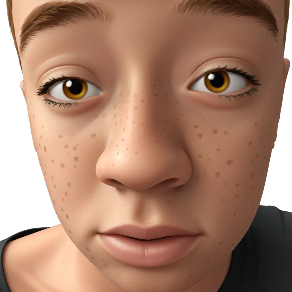 boy with freckles portrait emoji