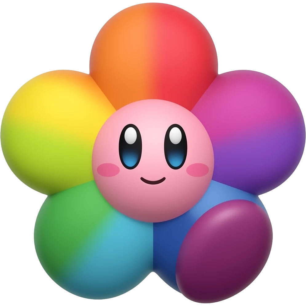Flower rainbow full body kirby! emoji
