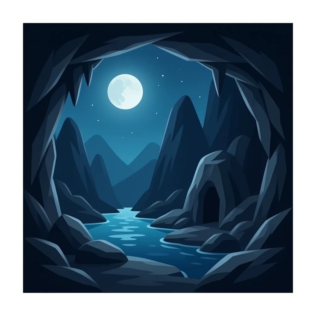 une grotte très sombre il ne doit pas y avoir de l'eau il fait juste sombre emoji